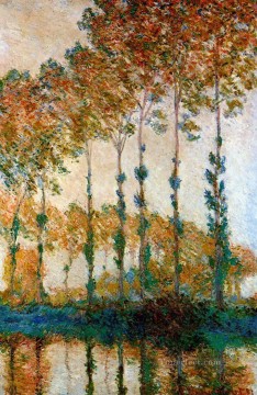  Las Arte - Álamos a orillas del río Epte en otoño Claude Monet